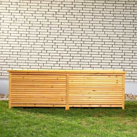 Mucola 50000993 170CM XXL Holz Bank Auflagenbox Kissenbox Gartenbox Gartentruhe Truhe Holztruhe