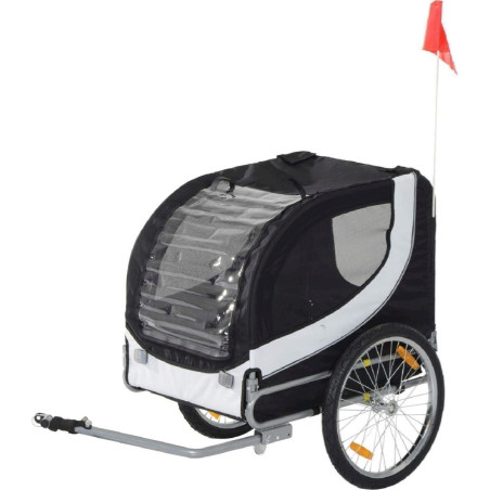 Pawhut Bike Trailer for Dogs Remorque pour chien blan/noir