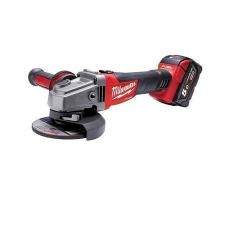 Meuleuse d'angle MILWAUKEE FUEL M18 CAG125-502C - 18V 5.0Ah + 2 batteries, chargeur, en coffret