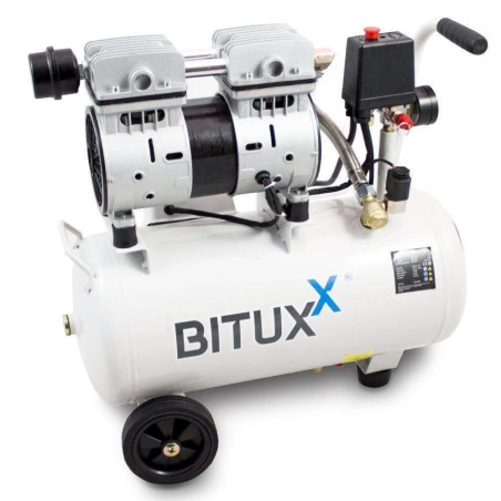 Bituxx - 24L Druck­luft­kom­pres­sor Silent Flüster Lei­se­kom­pres­sor Druckluft 24 Liter / 750W / Druck 7 Bar /