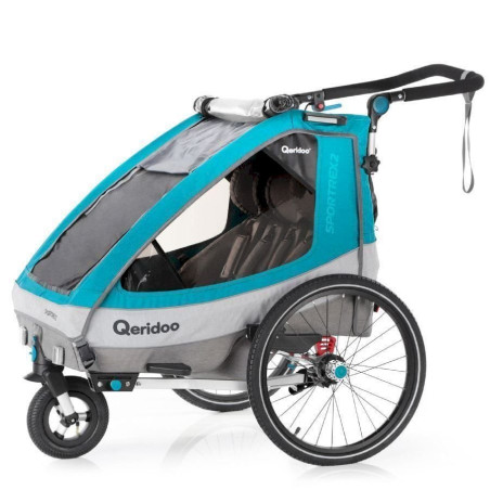 Qeridoo® Remorque vélo enfant Sportrex2 petrol 2020