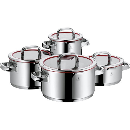 WMF 07 6004 6380 Set Cuisson 4 Pièces Function 4: 1 Faitout Bas 20 cm + 3 Faitouts Hauts 16 / 20 / 24 cm