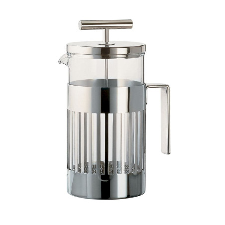 Alessi 9094/8 Cafetière Presso-filtre ou à Infusion en Acier Inoxydable 18/10 et Verre Résistant au feu