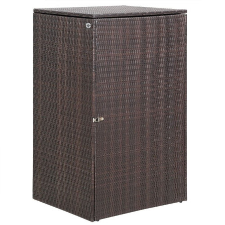 Casaria Abri pour poubelles polyrotin brun 115x65x80cm 240L