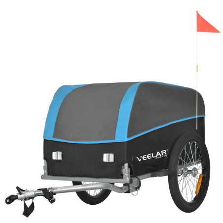 VEELAR Cargo Trailer Remorque à vélo Bleu Remorque de Transport