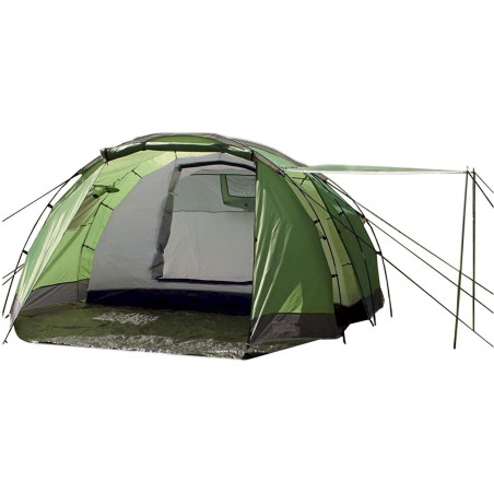 Tente tunnel de camping pour 4 personnes, 410 x 260 x 150 cm, vert/gris