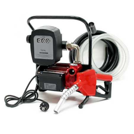 WilTec 50747 Pompe à Fuel ou Gasoil bio Autoaspirante 230V/600W 40l/min Mobile Pistolet Auto.