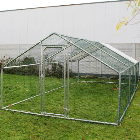 WilTec 61212 Enclos extérieur Volière Poulailler Petite cage pour animaux 4x3x2m Auvent