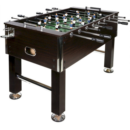 GamesPlanet LEEDS Tischfussball 140x73x87cm dunkel Holzdekor