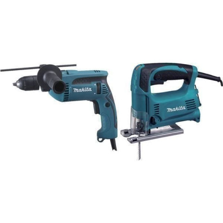 Makita Machines Kit, Perceuse à Percussion HP1641 avec scie sauteuse pendulaire 4329, 1 pièce, dk0074