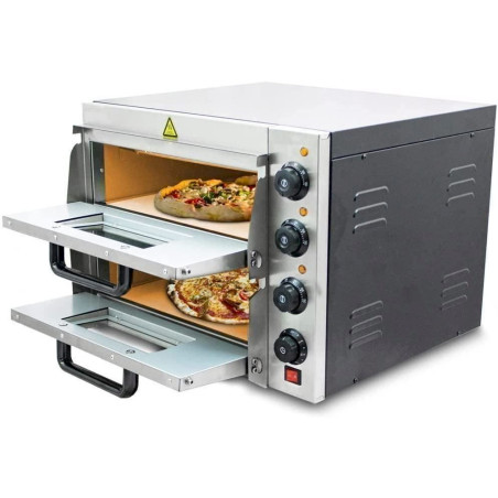 BITUXX Professioneller Doppel Pizzaofen Elektrisch 3000W