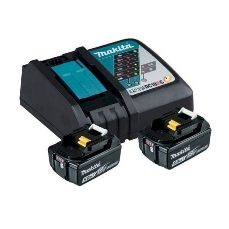 Makita 197570-9 Power Source-Kit 18V 5Ah 2x BL1850B + DC18RC dans carton