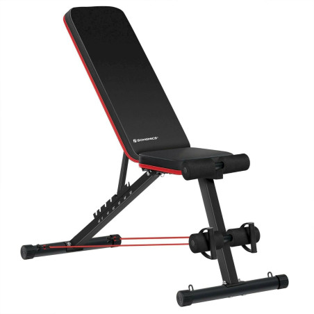 SONGMICS Banc de musculation réglable et pliable Noir et Rouge SWB801R01