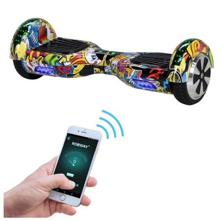 Hoverboard ROBWAY W1 E-Balance Board Scooter Elektro Roller Smart Self Balance (Grafit Blau)