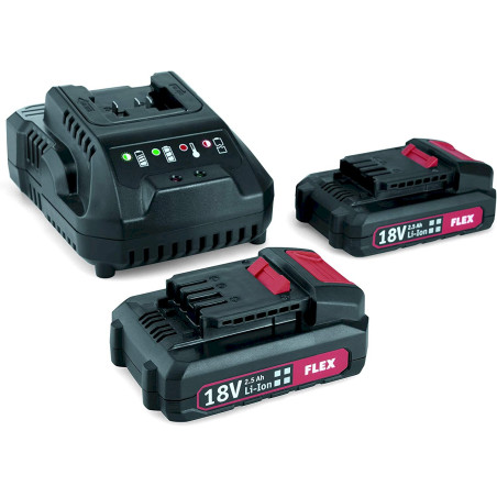 Flex P-Set 22 Q chargeur 10,8/18V et 2x batteries 2,5Ah 18V