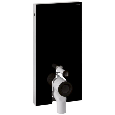 Geberit Monolith Module sanitaire pour WC à poser H : 101 cm, verre noir/aluminium brossé 131003SJ5