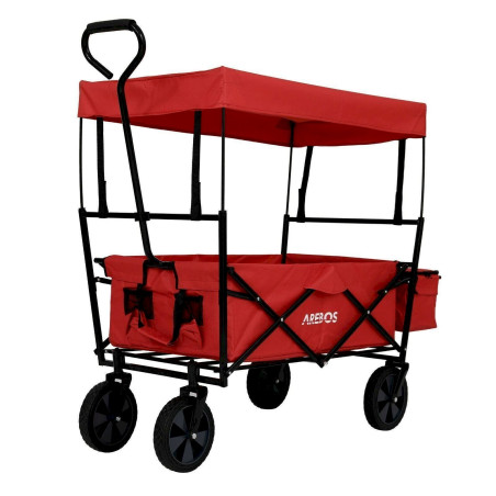 AREBOS Chariot à Main de toit pliable Chariot d'équipement Rouge