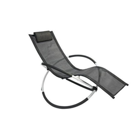 Leco Fauteuil de jardin à bascule noir 39300116