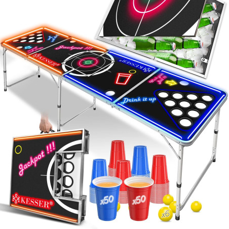 KESSER® Beer Pong Tisch Set LED - ICE BASKET