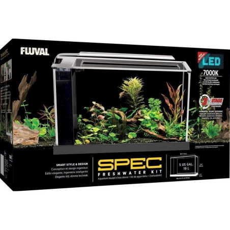 Fluval Spec V (19 Liter) - Farbe: Schwarz - 52 x 29,5 x 19 cm, 10516