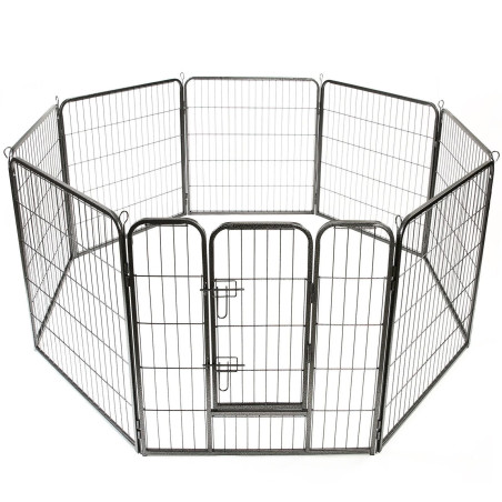 TRESKO® Parc d'extérieur en métal pour Chiens et animalerie 80 cm