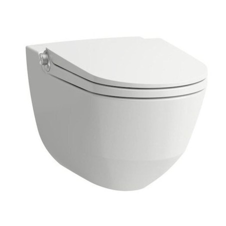 Laufen Cleanet Riva Dusch-WC, spülrandlos, wandhängend, Fernbedienung, WC-Sitz mit Deckel, Farbe: Weiß mit LCC