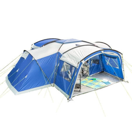 Skandika Nimbus 12 Sleeper Protect - 12-Personen-Zelt mit dunklen Kabinen und eingenähtem Zeltboden blau