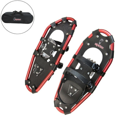 ALPIDEX Alu Schneeschuhe Black / Red 21, leicht Erwachsene Schneeschuhwandern