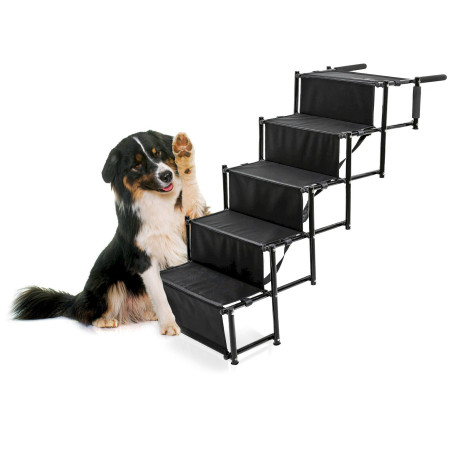 Escalier pliable pour animaux à 5 échelons - échelle portable pour chien et chat