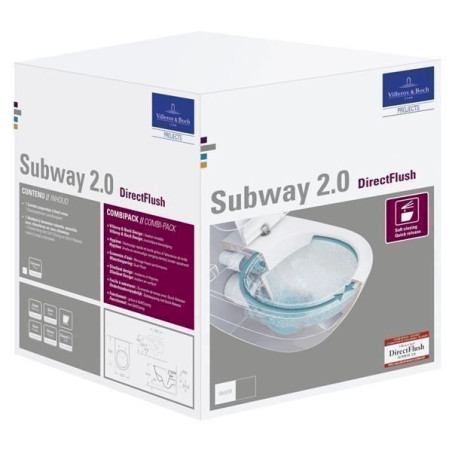 Villeroy & Boch Subway 2.0 WC-Kombi-Pack mit Ceramic+ (5614R2R1)