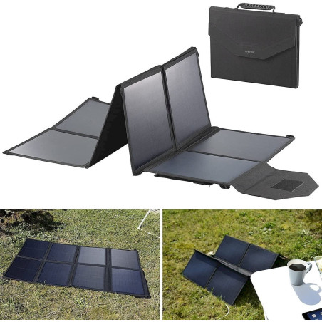 reVolt mobiles faltbares Solarpanel 100W 8 monokristalline Solarzellen