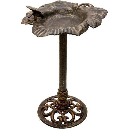 Dekorative Vogeltränke Gusseisen Bronze mit Ständer