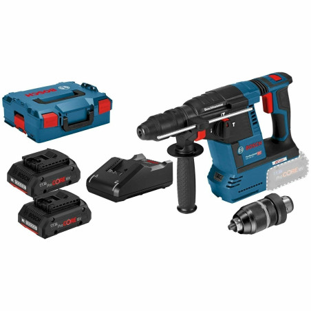 Bosch Akku-Bohrhammer GBH 18V-26 F SDS plus 2x 4Ah Akku Ladegerät Bohrfutter L-Boxx