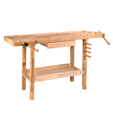 Hobelbank Werkbank Holz 137x50x86cm