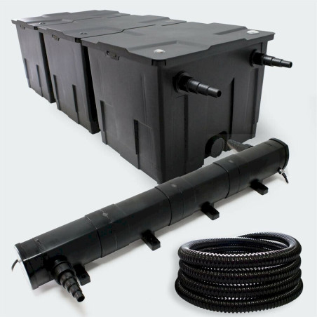 SunSun: Kit de Filtration Bassin Filtre 90000l Stérilisateur UV 72W 5m Tuyau