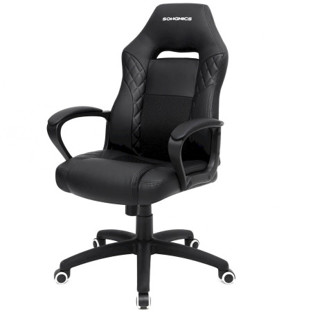 SONGMICS OBG38 OBG38BK schwarz Bürostuhl Chefsessel Gamingstuhl Racing Chair mit Wippfunktion drehbar bis 150kg