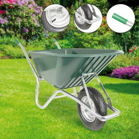 BPA Schubkarre Bauschubkarre Schiebkarre Gartenkarre 100l PU-Mulde Luftrad