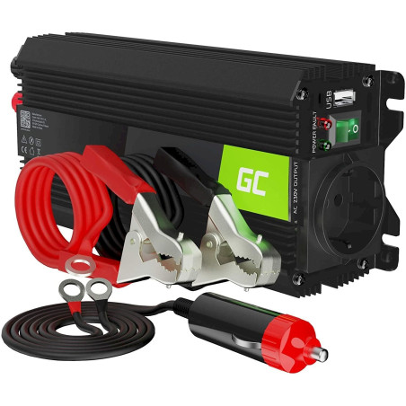 Green Cell Pro Convertisseur de tension DC 12V à AC 230V 500W/1000W INVGC03