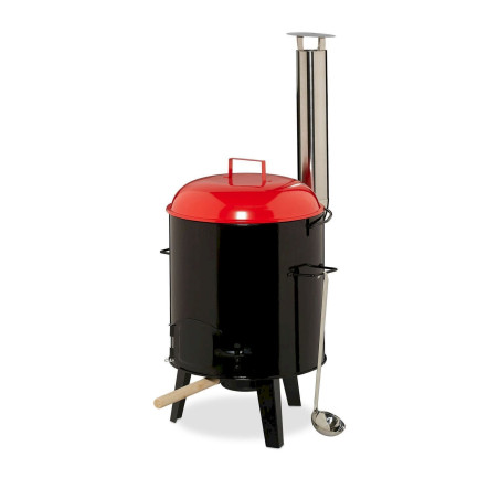 Relaxdays Gulaschkanone Chaudron à goulasch émaillé avec couvercle-14 l-avec Grille de Cuisson-pour Cuisine