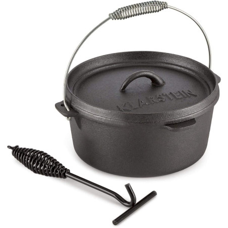 Klarstein Hotrod 85 Dutch Oven BBQ-Topf 9 qt / 8,5 Liter Gusseisen schwarz