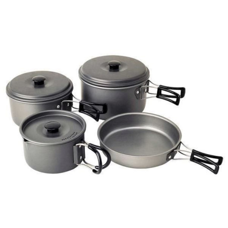 Coleman Kit de cuisine Trekking 8 Pièces en aluminium anodisé - Casseroles, poële, Couvercle + housse de transport