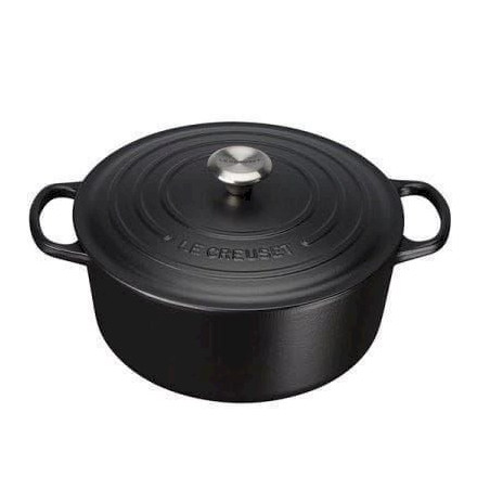 Le Creuset 21177200000430 Signature Cocotte Rond Fonte Noir Mat 20 cm