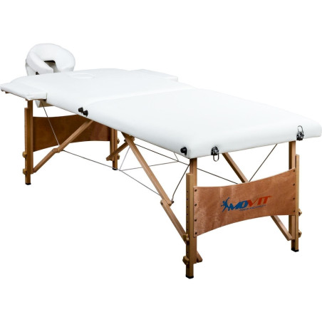 MOVIT Table de massage mobile avec housse, repose-tête et repose-bras, blanc