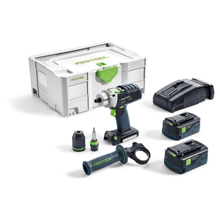 Festool Ak­ku-Schlag­bohr­schrau­ber PDC 18/4 Li 5,2-Plus-SCA QUADRIVE + Akkupack BP 18 Li 5,2 AS -