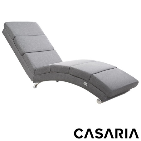 CASARIA 106893 London Chaise de relaxation Chaise longue d'intérieur Tissu gris