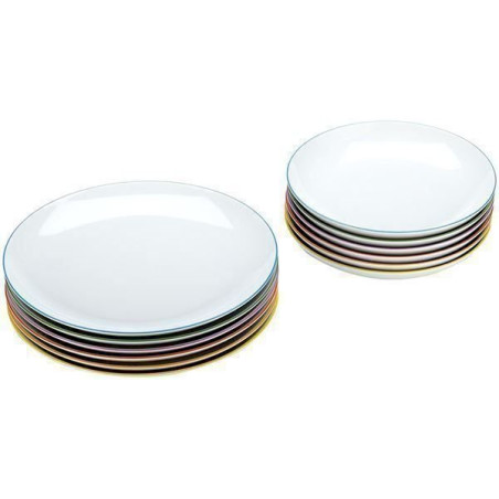 Arzberg 2100/70657/3618 Cucina Colori Service de table en porcelaine 12 pièces Coffret cadeau rouge Arzberg