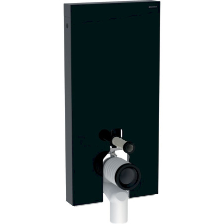 Geberit Monolith Module sanitaire pour WC à poser H : 101 cm, verre noir/chrome noir brossé 131003SJ6