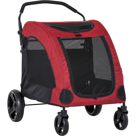 Poussette pour chien pliable 98x82x110cm rouge