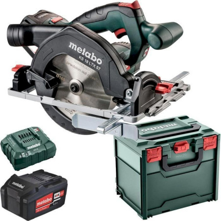 Metabo Handkreissäge KS 18 LTX 57 + Akku 2x 18V 5,2Ah + Ladegerät im MetaLoc-Koffer 601857700