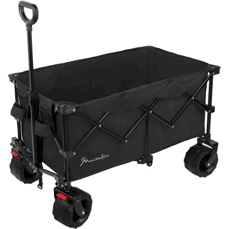 Chariot transport pliable, capacité 100 kg, noir